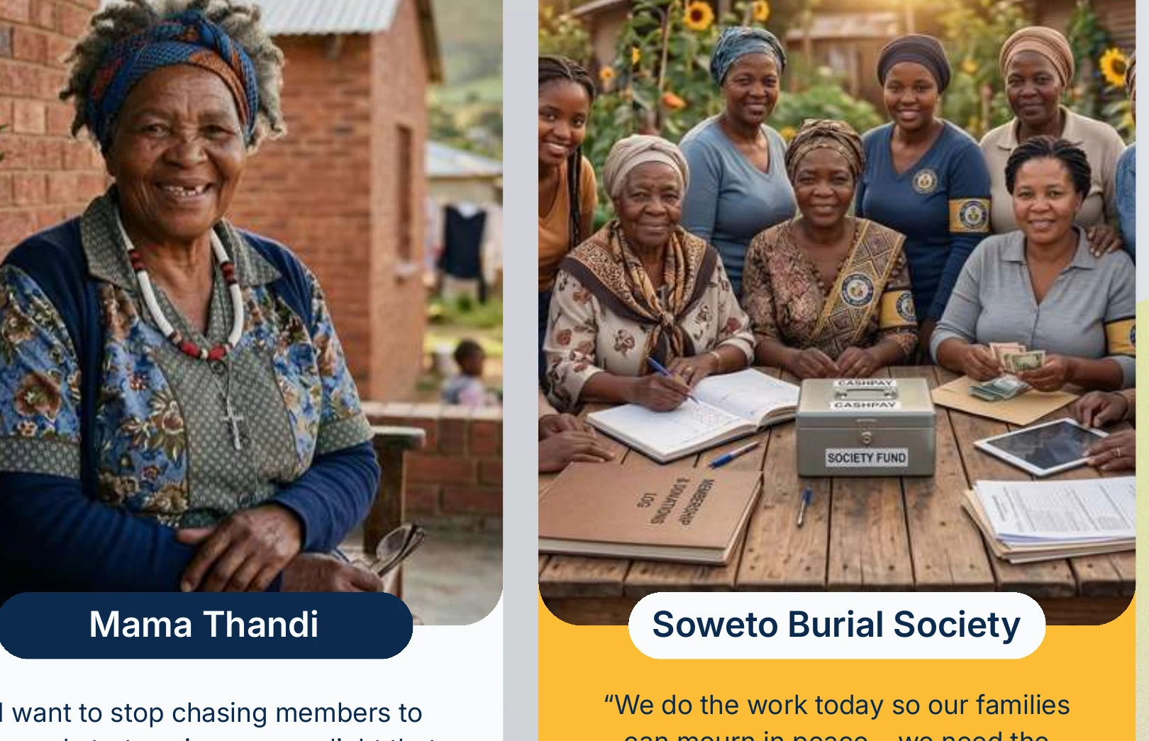 Community mutual support illustrated in the company profile